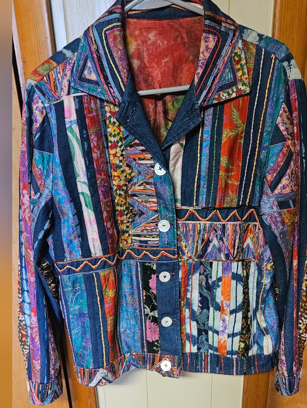 Vintage Sandy Starkman Wearable Art Silk Lining Jacket